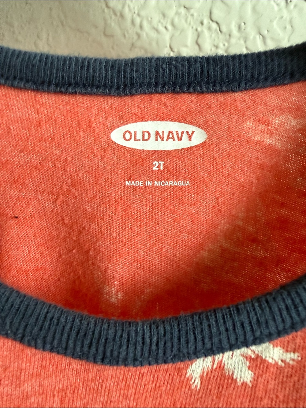 Old Navy Hawaiian Print Orange, White, & Navy Tank Top boys sz: 2T - Picture 3 of 6